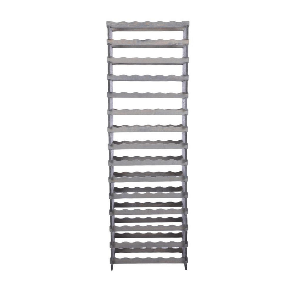 WEINREGAL VINOTECA FLEX PRO HxBxT 205x65x28cm 90 Flaschen auf 15 Ebenen Grau - Grau, Holz (65/205/28cm) - PROREGAL