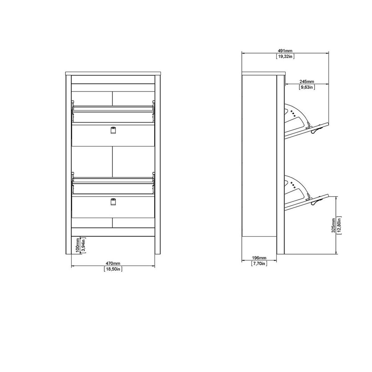 SCHUHSCHRANK, Madrid, Eiche, Holzwerkstoff, 54 x 25 x 103 cm - Eichefarben, Holzwerkstoff (54/103/25cm) - ebuy24