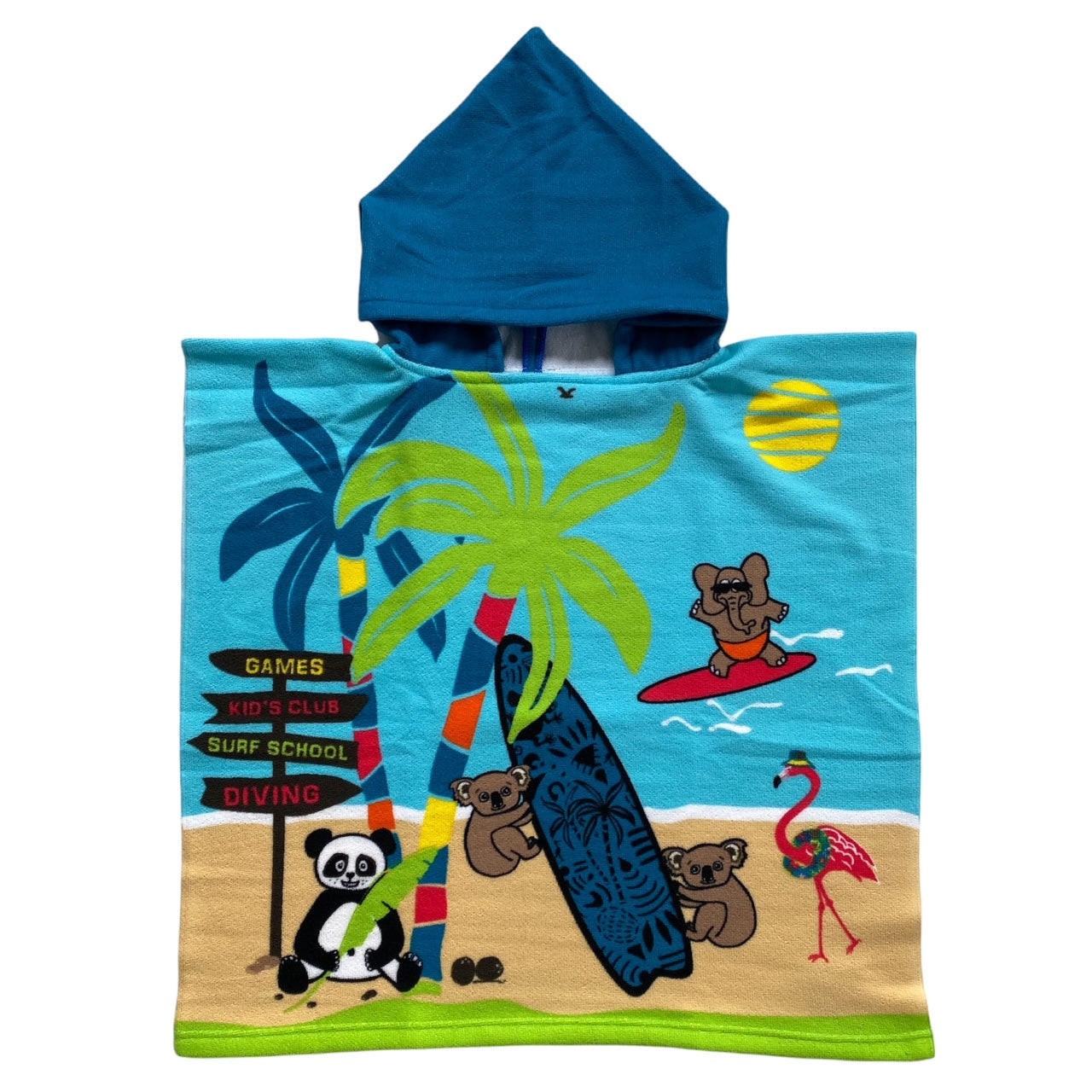 MIKROFASER-PONCHO Kind Colonia - Blau, Textil (Einheitsgrößenull) - LE COMPTOIR DE LA PLAGE
