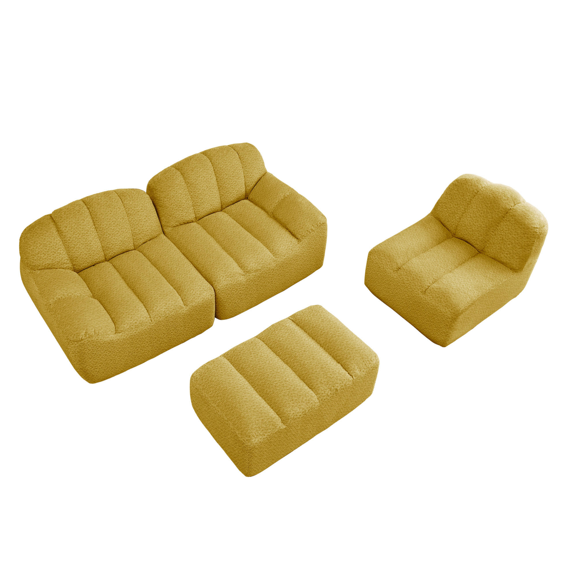 Flora Grace Sofa Gelb 165x79x288 cm