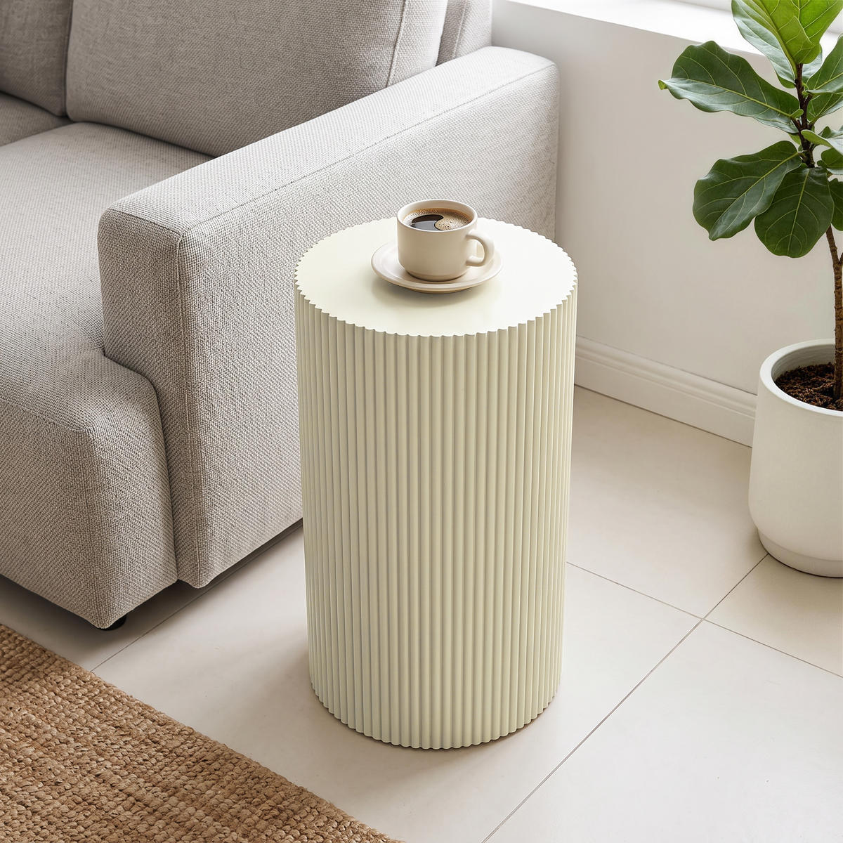 BEISTELLTISCH Rund Beige, MDF | B30 x T30 x H50 cm - Beige, Holzwerkstoff (30/30/50cm) - Hometopia