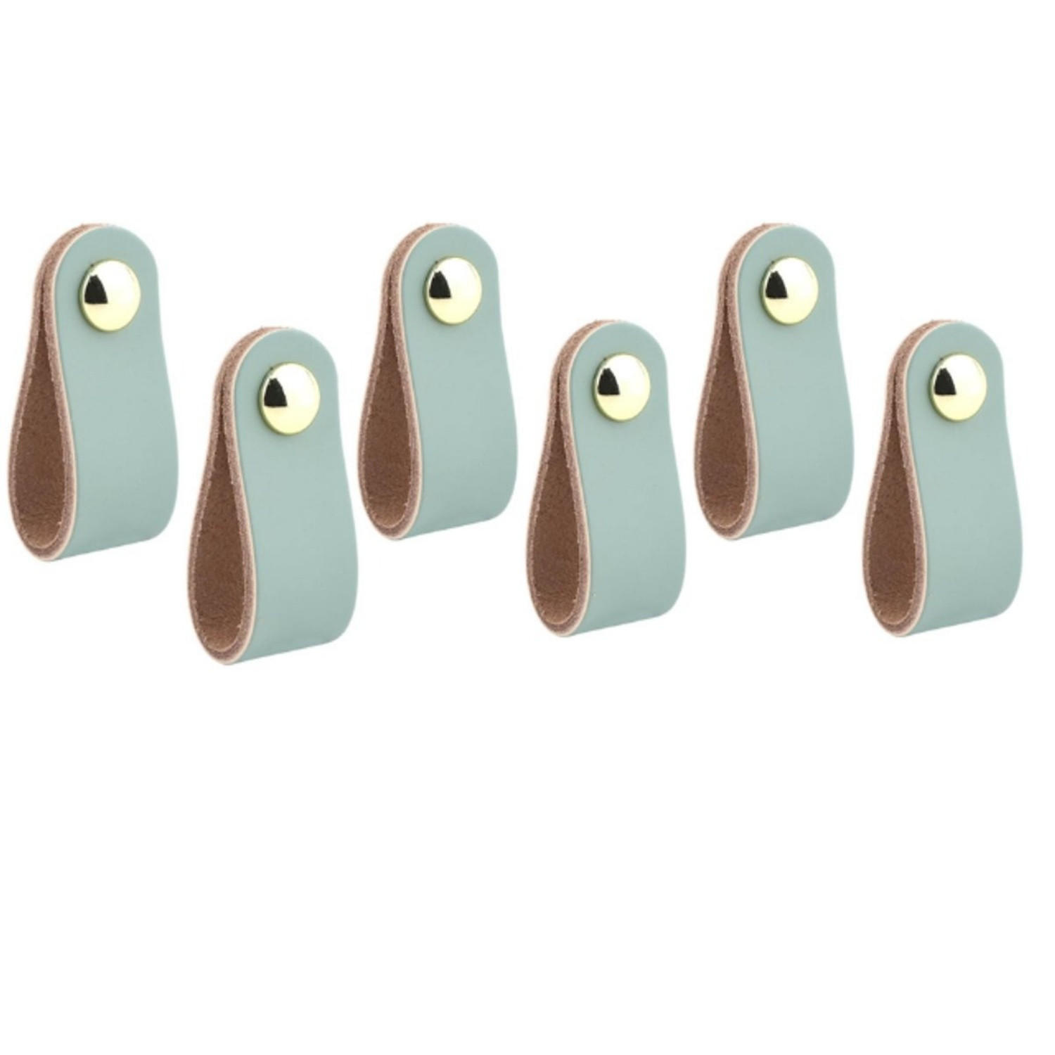 Mcboson Leder-Schubladengriff Blau 2.5x0.25x14.2 cm