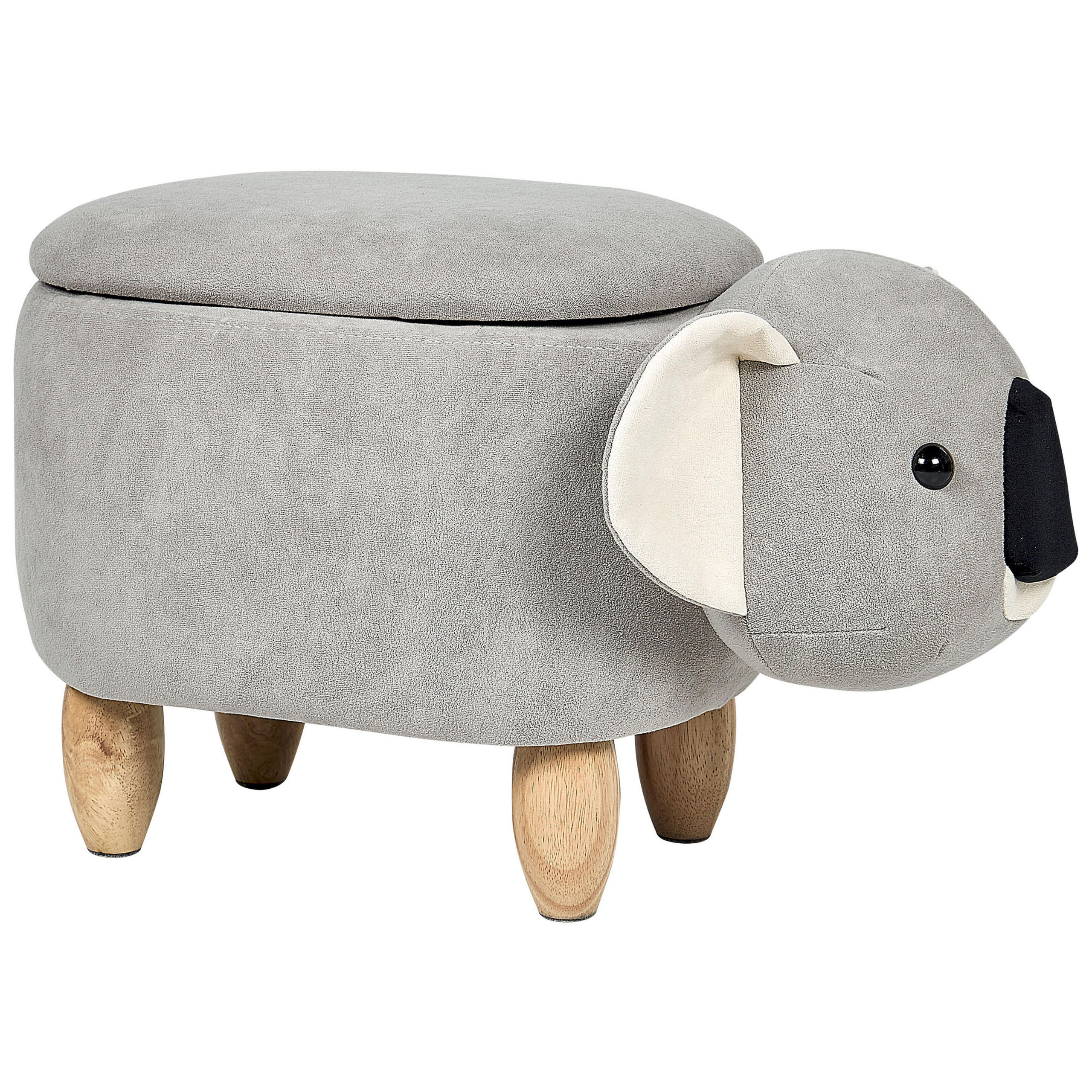 HOCKER Coala 61/32/37 cm - Grau, Textil (32/37/61cm) - Beliani