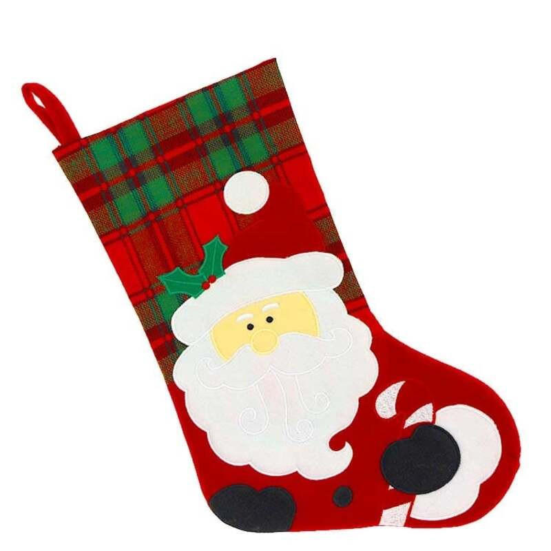 UNIQUE Living - Weihnachtsstrumpf Mickel - - Rot - Multicolor, Textil (42cm) - Unique Living