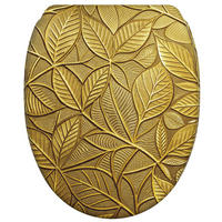 WC-SITZ mit Absenkautomatik & Top Fix Bractea - Goldfarben, Holzwerkstoff (37.7/5.5/48cm) - Sanilo