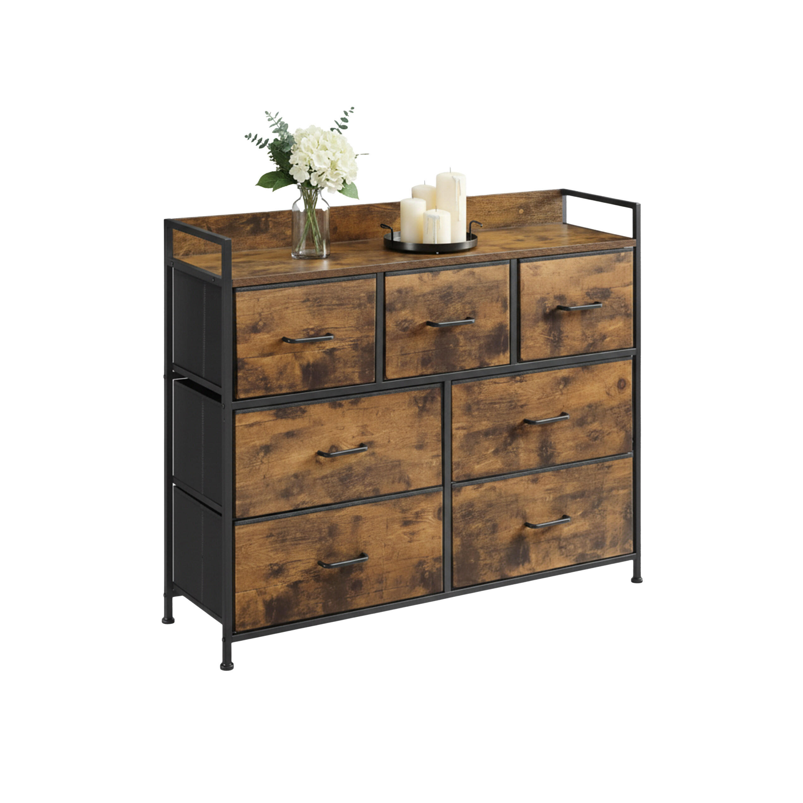 KOMODA - různobarevná, kov/kompozitní dřevo (85/98/28.5cm) - Relaxdays