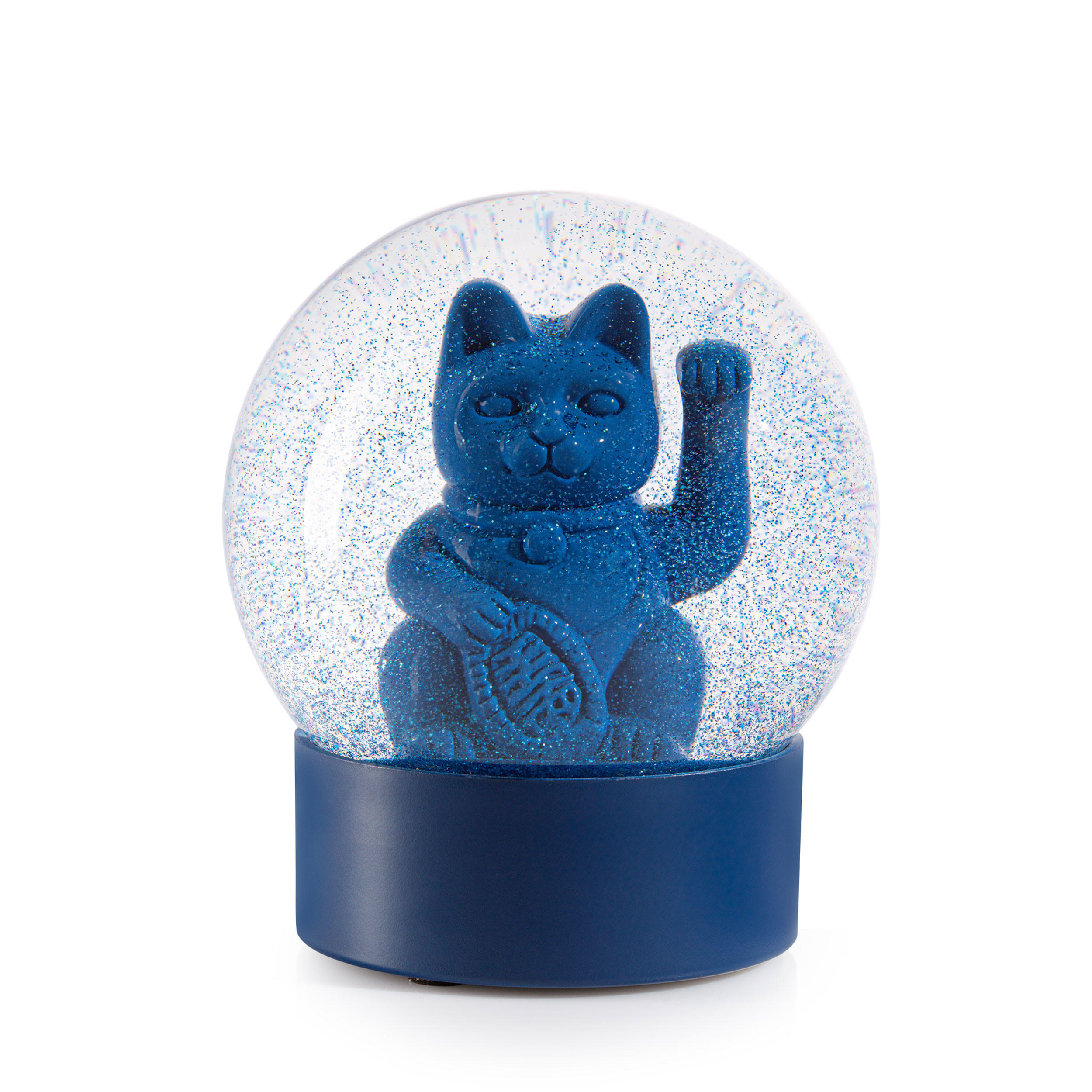 SCHNEEKUGEL Summerglobe Lucky Cat, Dark Blue - Blau, Kunststoff (10/11.5/10cm) - Donkey Products