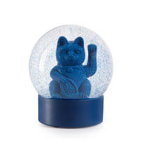 SCHNEEKUGEL Summerglobe Lucky Cat, Dark Blue - Blau, Kunststoff (10/11.5/10cm) - Donkey Products