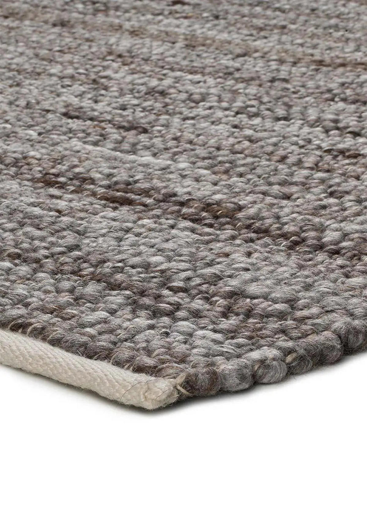 HANDWEBTEPPICH Leinen Cinder 60/110 cm - Taupe, Textil (60/110cm) - Atticgo