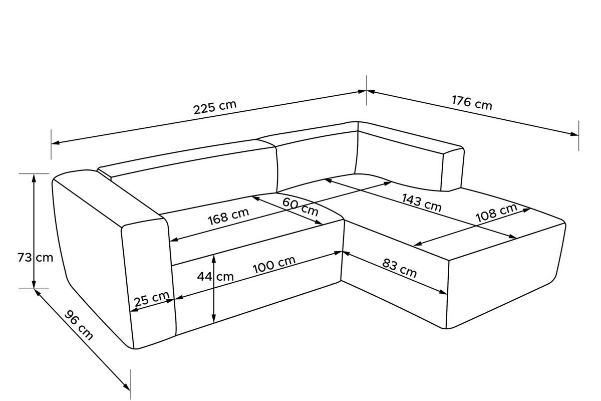 ECKSOFA RECHTS FUBBO, Dunkelgrün - Dunkelgrün, Holz/Holzwerkstoff (225/176cm) - KONSIMO®