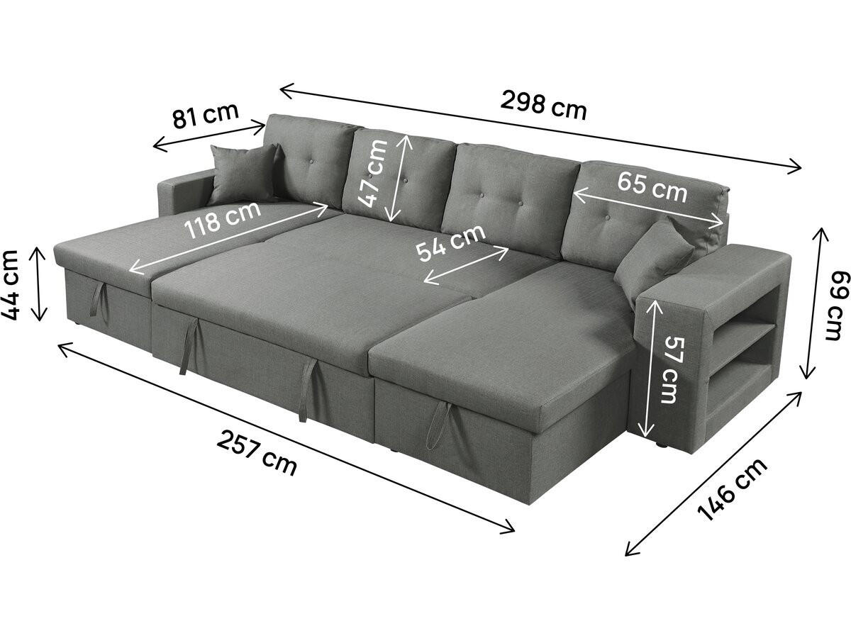 ECKSOFA axel Grau - Grau, Textil (146/298cm) - Habitat Garten