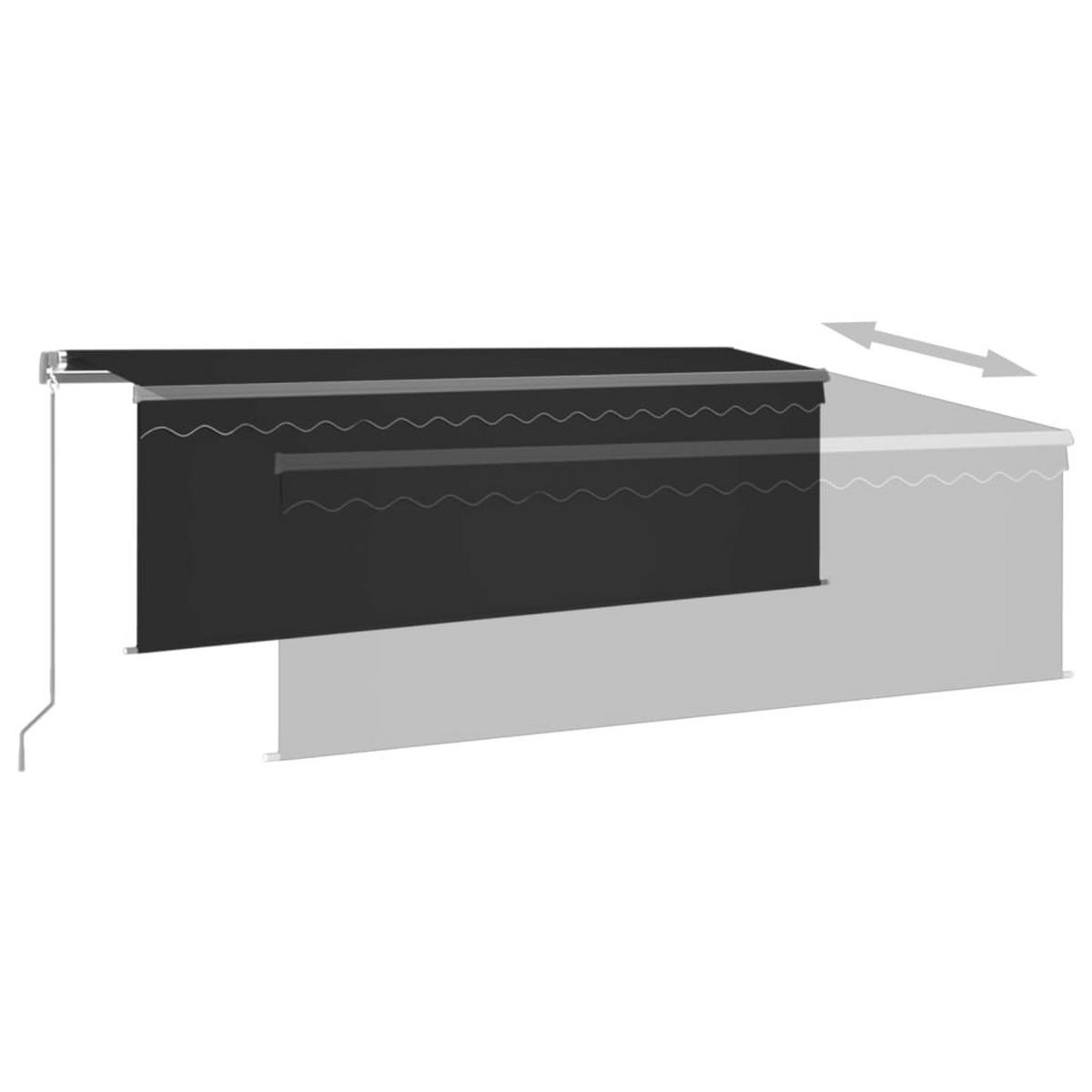 MARKISE Manuell Einziehbar mit Rollo 4x3 m Anthrazit - Anthrazit, Metall (300/1/400cm) - furnicato