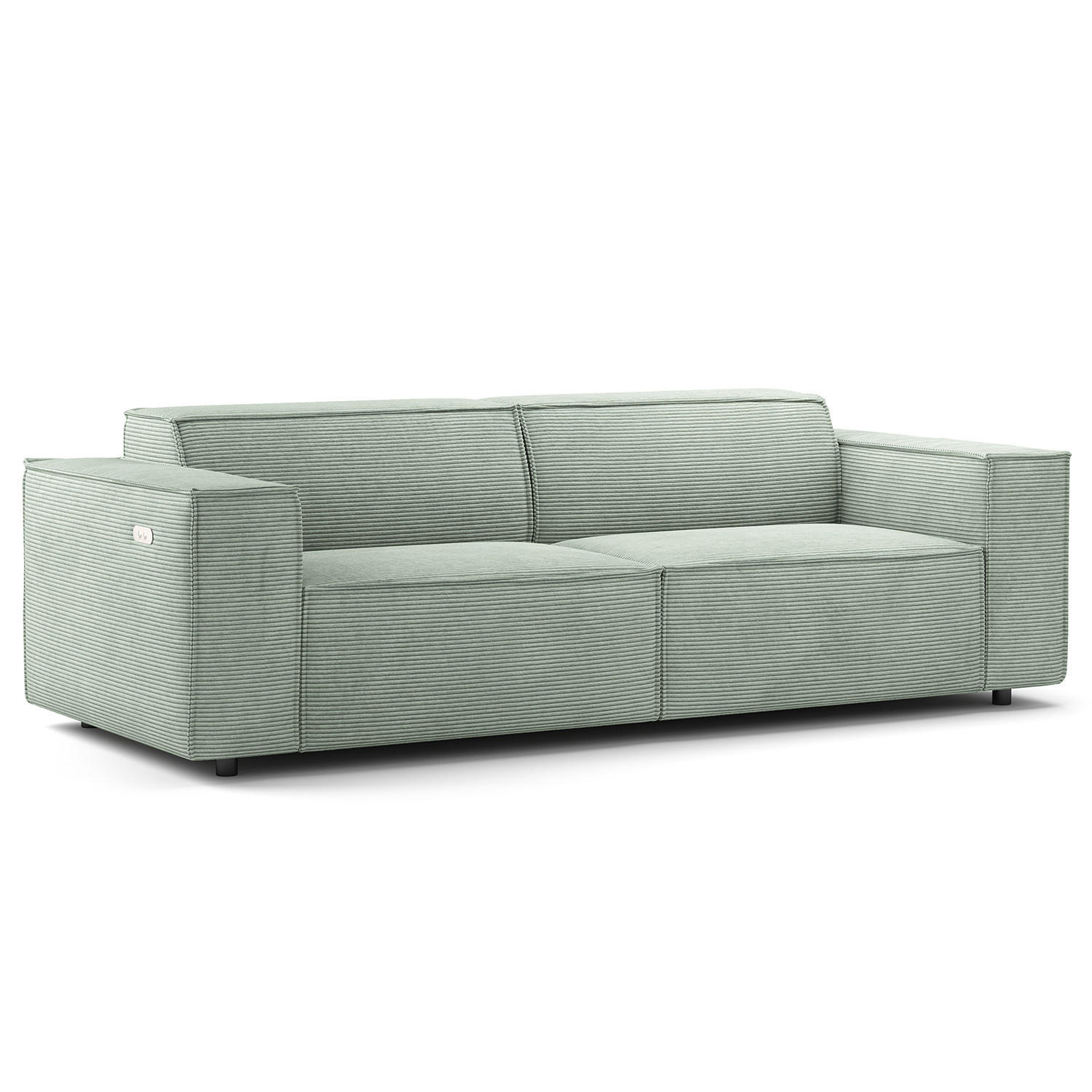 2,5-SITZER SOFA - Schwarz/Mintgrün, Kunststoff/Textil (223/70/96cm) - home24