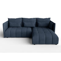 ECKSOFA L Form Cosmova Blau 245/182/83 cm mit Schlaffunktion - Blau/Schwarz, Kunststoff/Textil (245/182cm) - AX Living