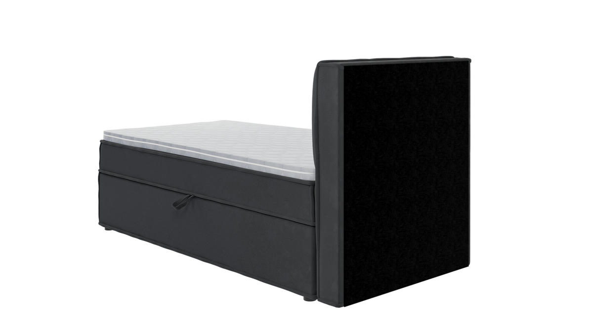 BOXBETT Eclipse 90/200 cm Graphit Luxusmicrofaser - Graphitfarben/Schwarz, Holz/Kunststoff (90/200cm) - S-Style Möbel