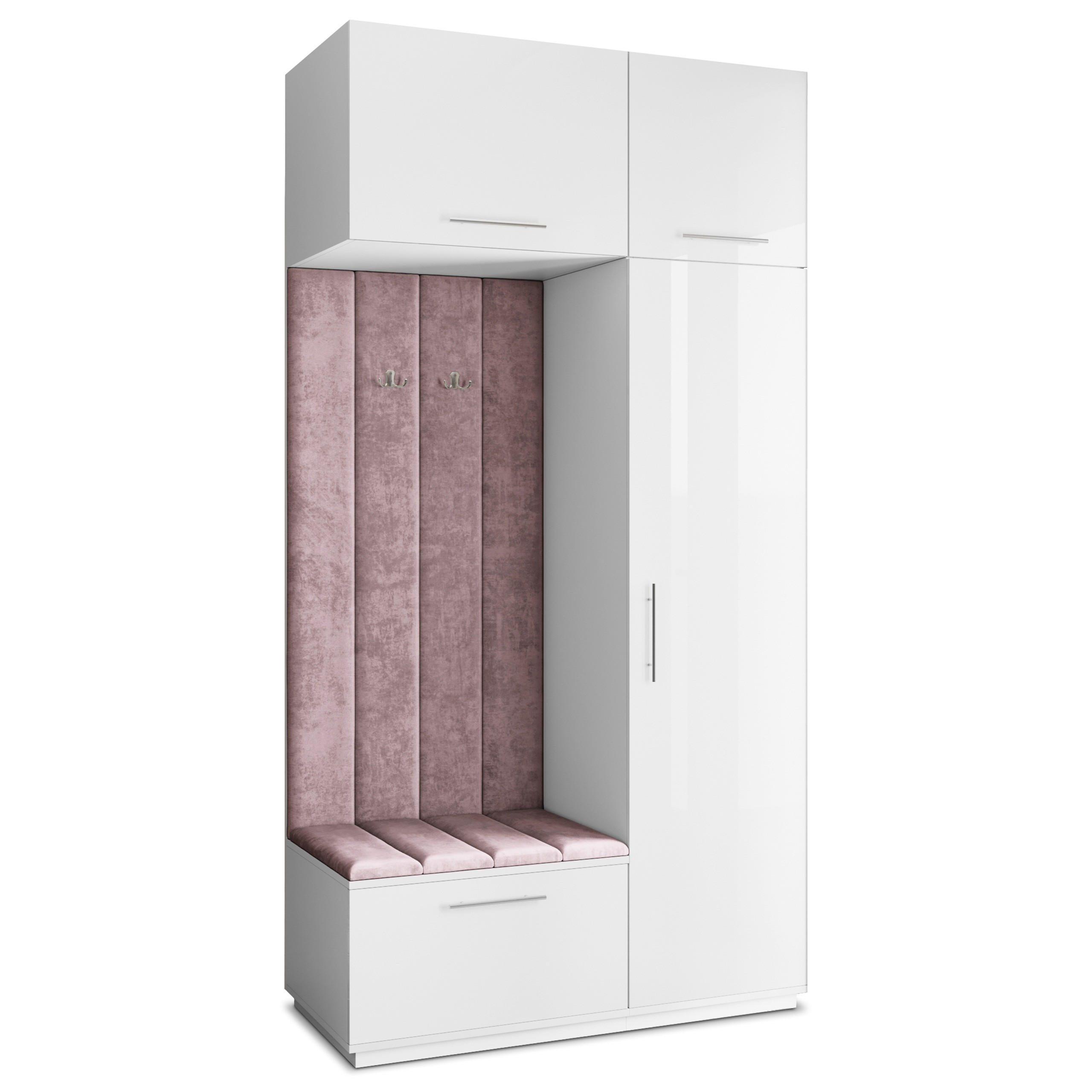 GARDEROBENSCHRANK REMA 120/240/60 cm Modern Garderobe-Set Weiß - Lila/Weiß, Holzwerkstoff (120/240/60cm) - MASSENO