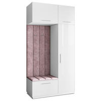 GARDEROBENSCHRANK REMA 120/240/60 cm Modern Garderobe-Set Weiß - Lila/Weiß, Holzwerkstoff (120/240/60cm) - MASSENO