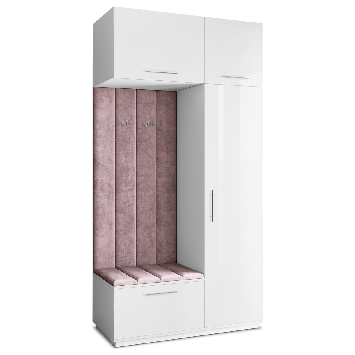 GARDEROBENSCHRANK REMA 120/240/60 cm Modern Garderobe-Set Weiß - Lila/Weiß, Holzwerkstoff (120/240/60cm) - MASSENO
