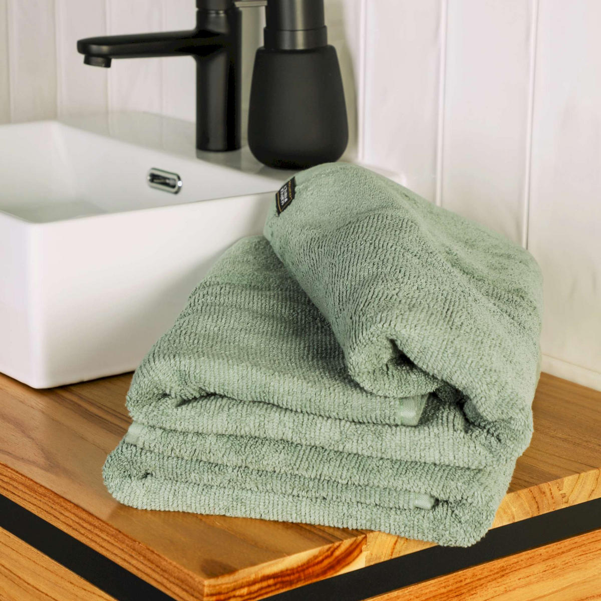 BADETUCH SENSE-2 - Grün, Textil (100/150cm) - Schöner Wohnen