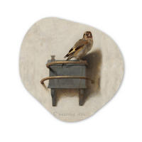 WANDBILD Stieglitz - Alter Meister - Carel Fabritius Room Decor 90x90 cm - Grau, Kunststoff (90/90cm) - MuchoWow