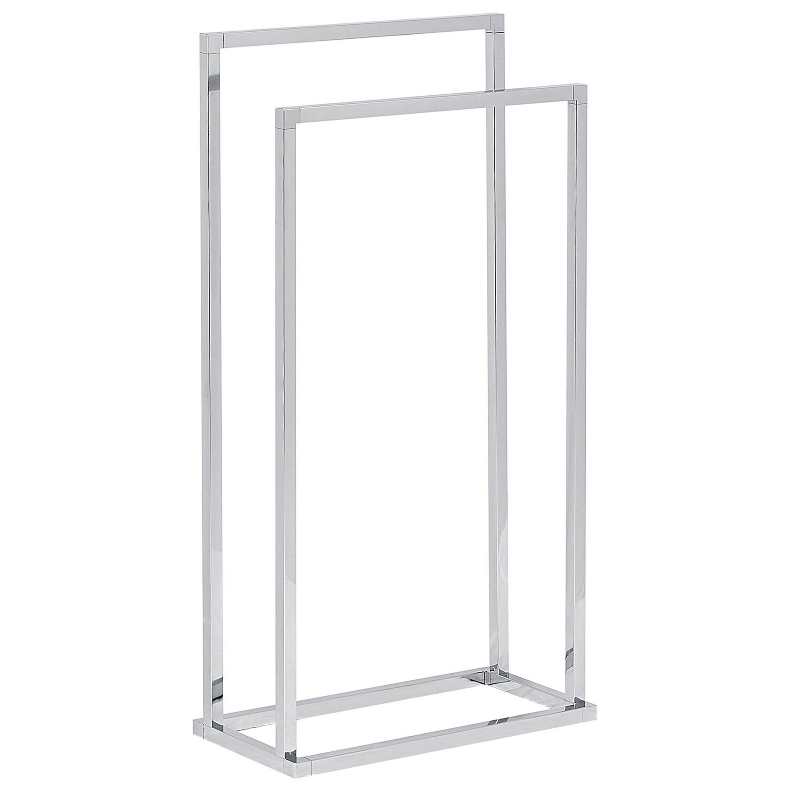 HANDTUCHSTÄNDER Stahlsilber 45x85 cm Recreo - Silberfarben, Metall (45/85/21cm) - Beliani