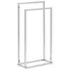 HANDTUCHSTÄNDER Stahlsilber 45x85 cm Recreo - Silberfarben, Metall (45/85/21cm) - Beliani