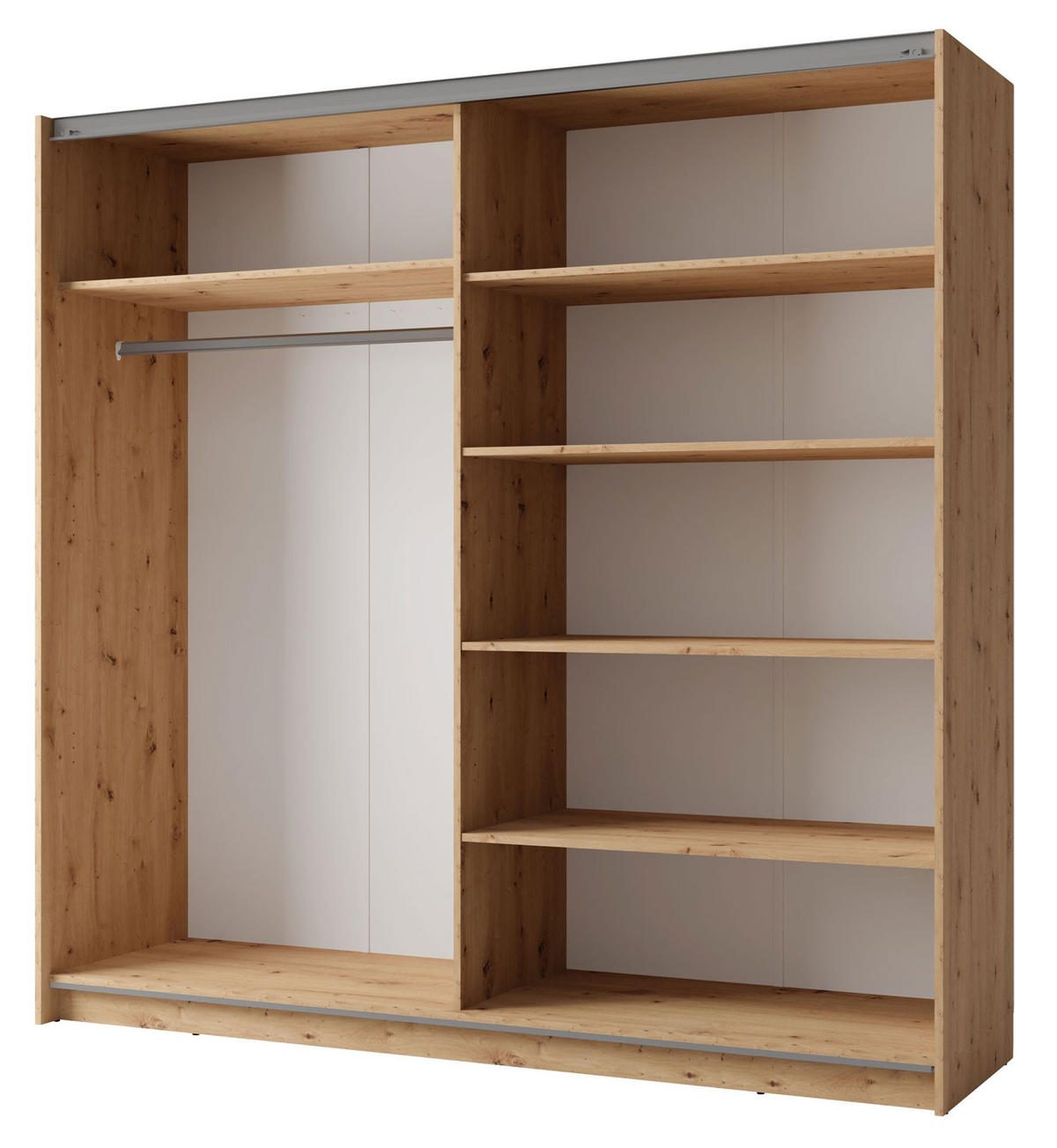SCHWEBETÜRENSCHRANK Arsala artisan eiche 150 cm / 62 cm / 207 cm - Dunkelbraun/Weiß, Holz/Holzwerkstoff (151/207/62cm) - Feldmann-Wohnen