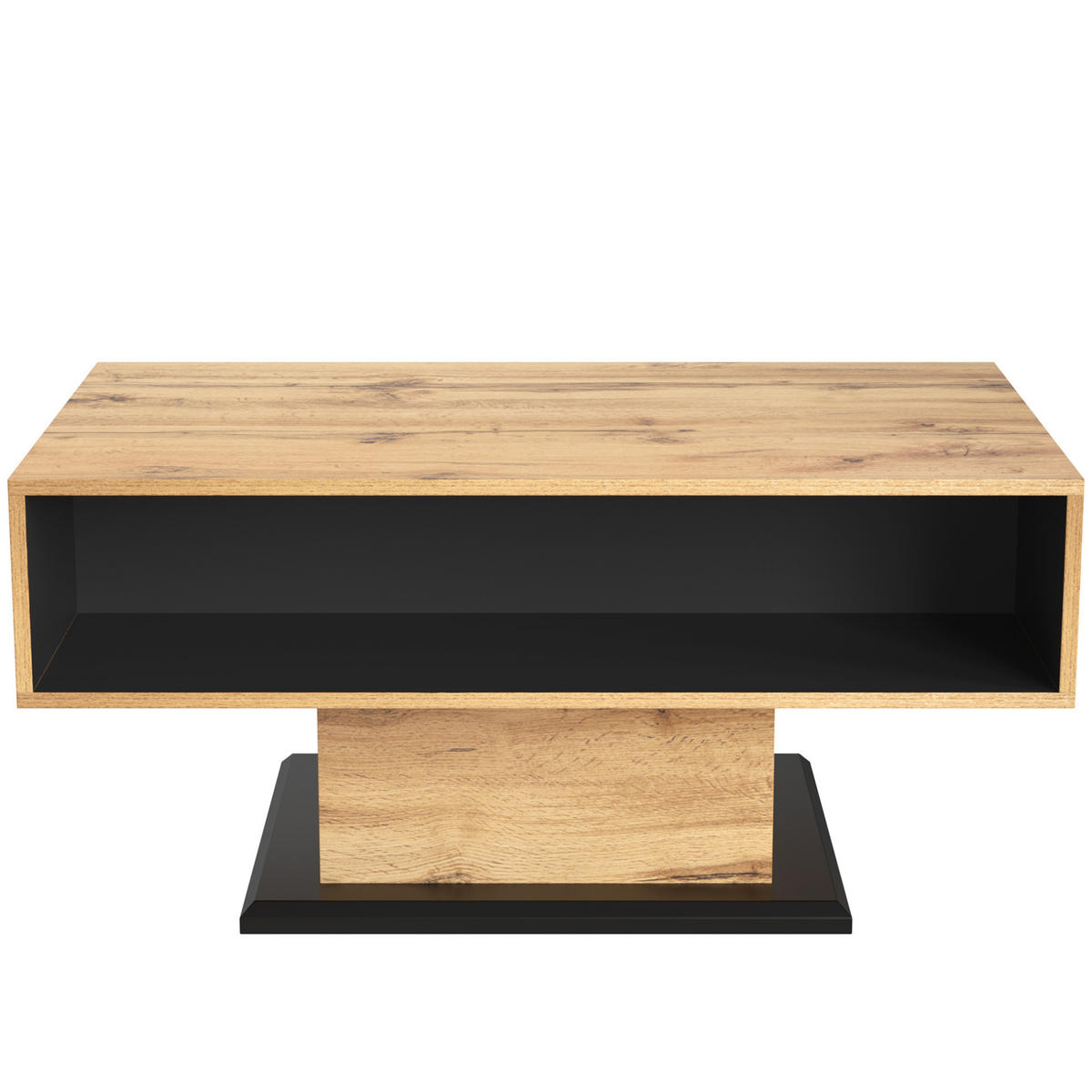 KONFERENČNÝ stolík 100/60 cm s dekorom dreva a úložným priestorom, prírodný - prírodná farba, kompozitné drevo (100/47/60cm) - Flora Grace