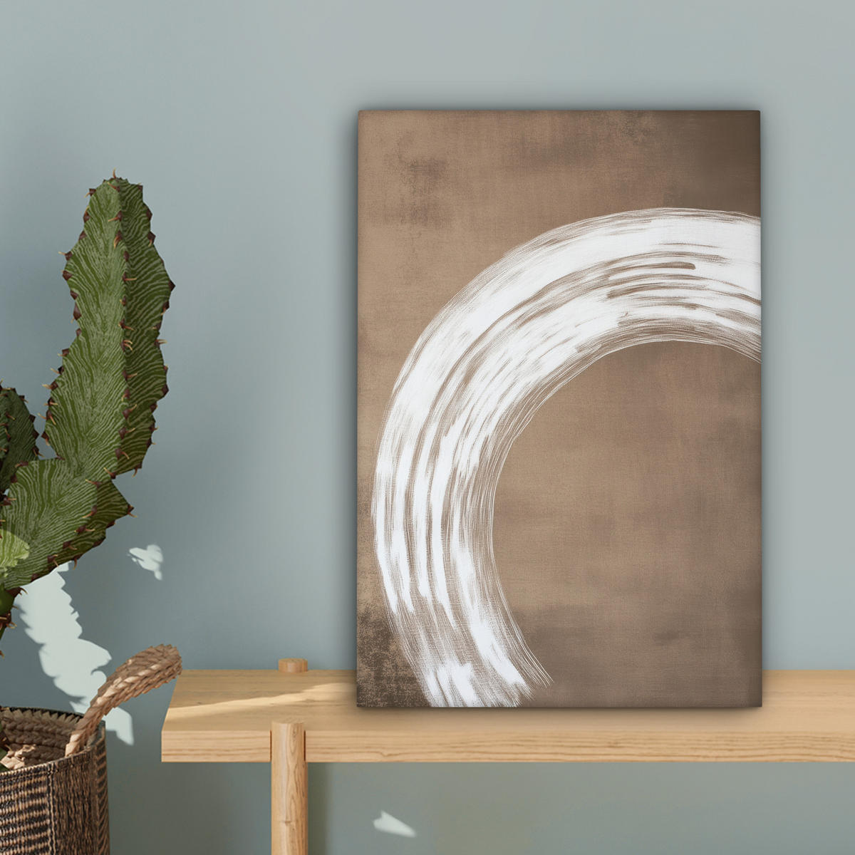 LEINWANDBILD Farbe - Braun - Japandi Deko Wohnzimmer 20x30 cm - Kupferfarben, Textil (20/30cm) - MuchoWow