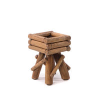 BLUMENTISCH Twist Teakholz - Naturfarben, Holz (20/20/30cm) - DESIGN DELIGHTS