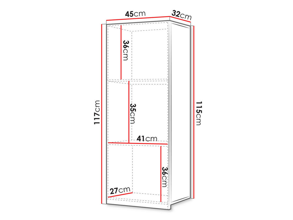 HÄNGESCHRANK Calabrini 11 - Kaschmir, Holzwerkstoff (45/117/32cm) - MIRJAN24