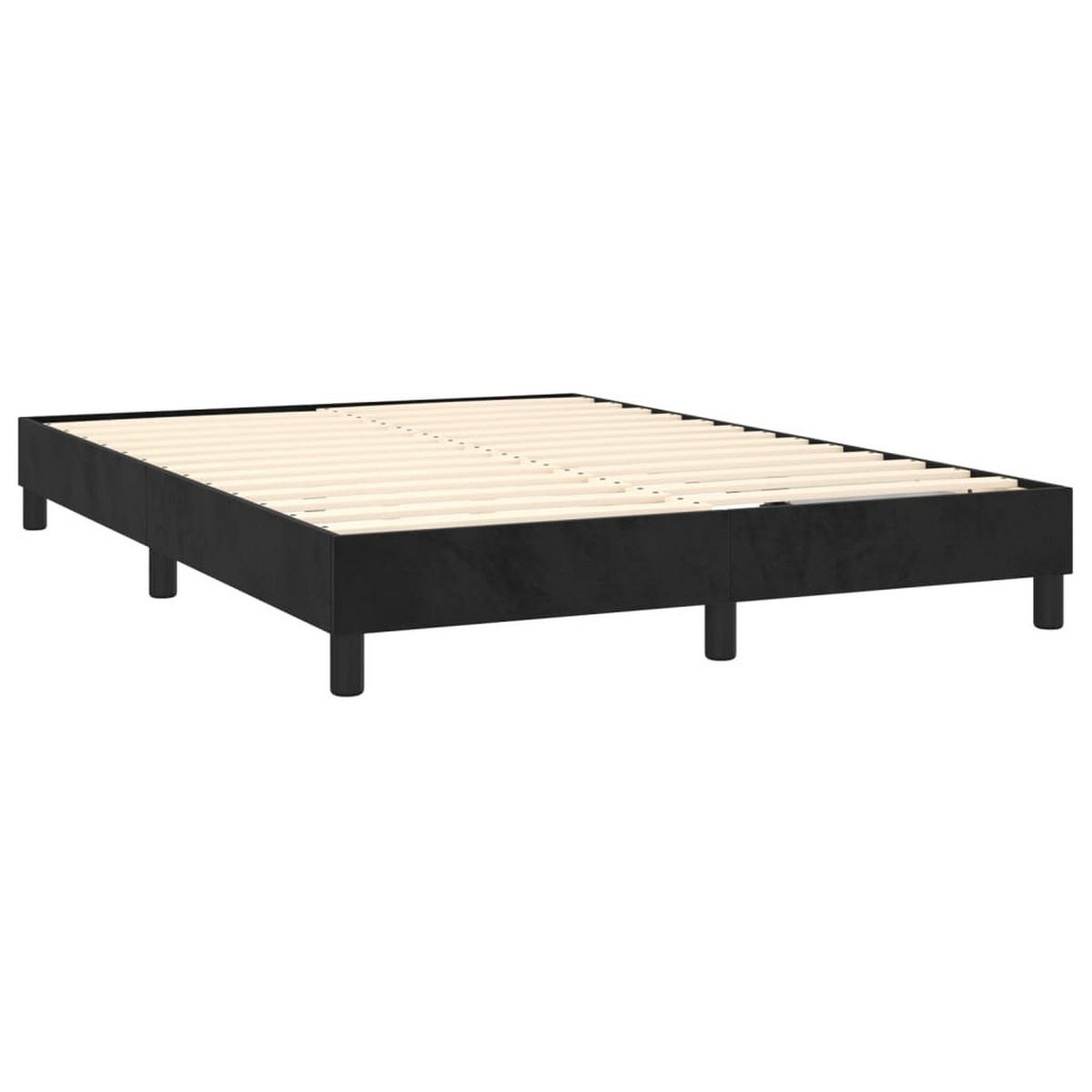 BOXSPRINGBETT MIT MATRATZE & LED SCHWARZ 140X200 CM SAMT - Schwarz, Holz/Textil - vidaXL