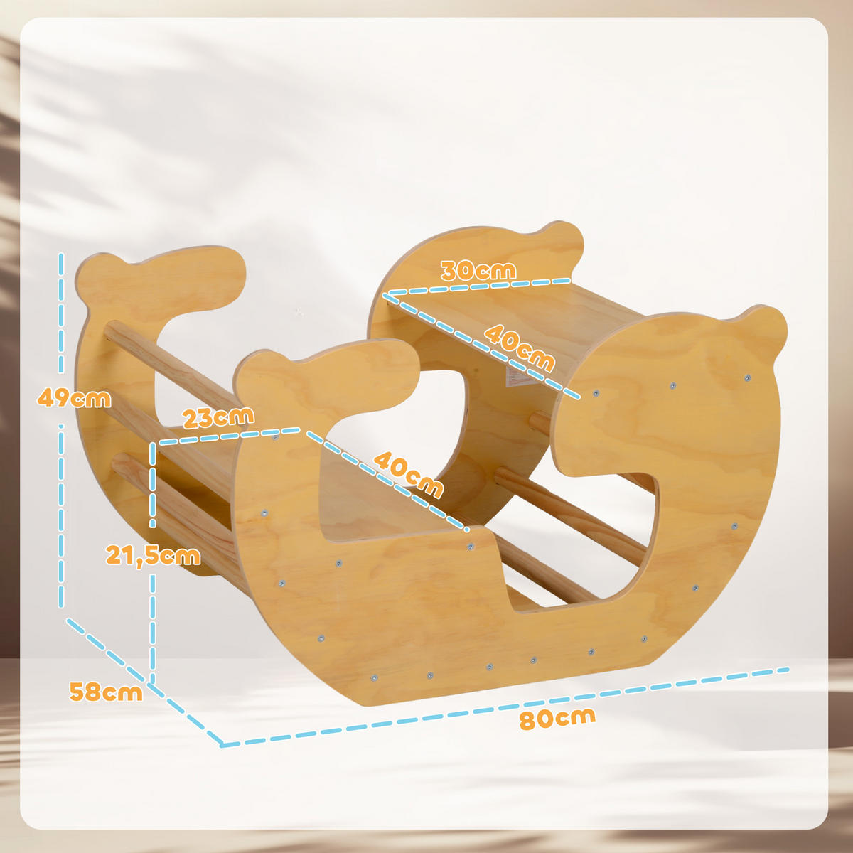 KLETTERBOGEN DE-18381 2-in-1 Spielzeugtisch & Klettergerüst Naturholz - Naturfarben, Holzwerkstoff (58/80cm) - ComfortXL