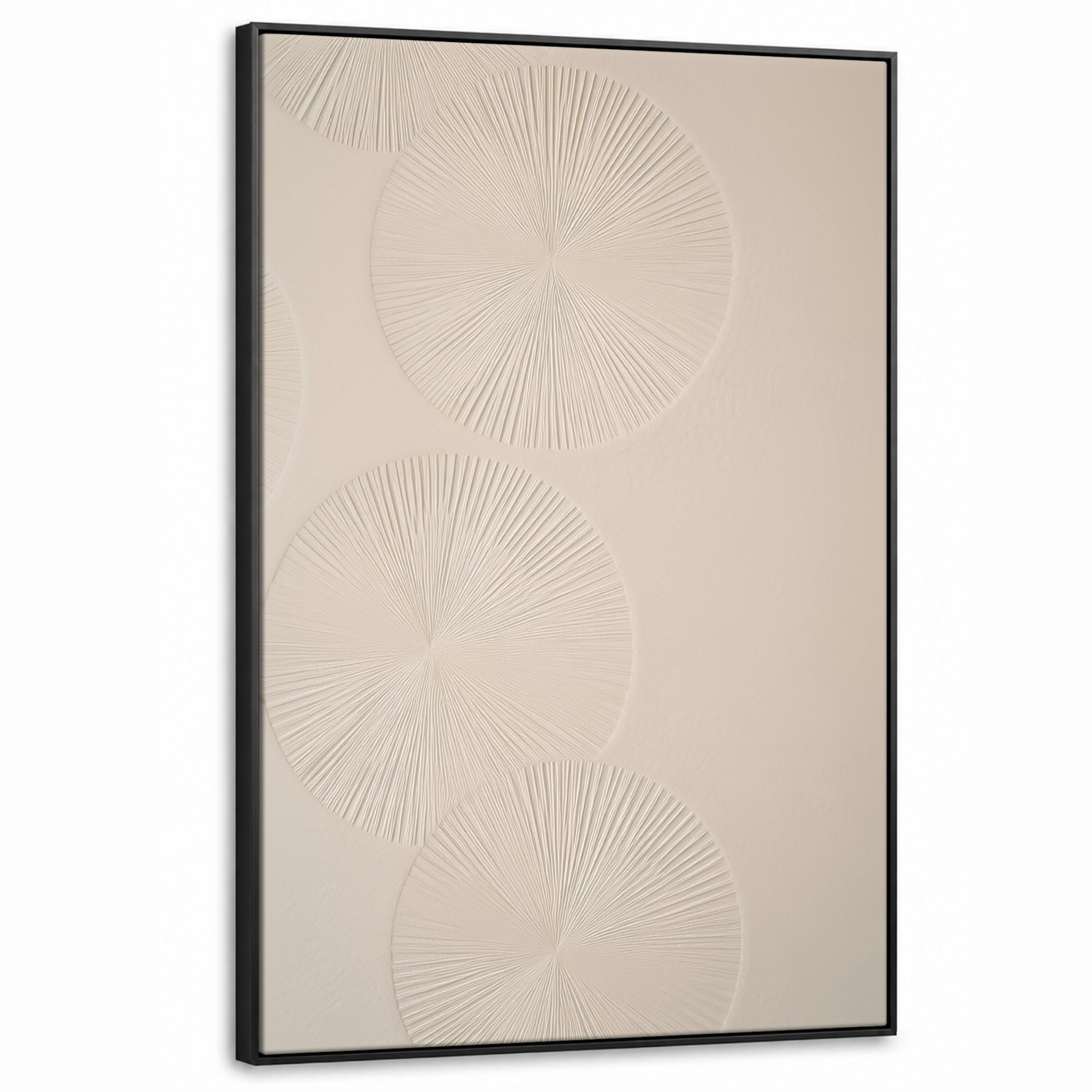 LEINWAND Bilder mit Rahmen - Japandi - Beige - Modern - 100x150 - Ecru, Textil (100/150cm) - MuchoWow
