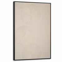 LEINWAND Bilder mit Rahmen - Japandi - Beige - Modern - 80x120 - Ecru, Textil (80/120cm) - MuchoWow
