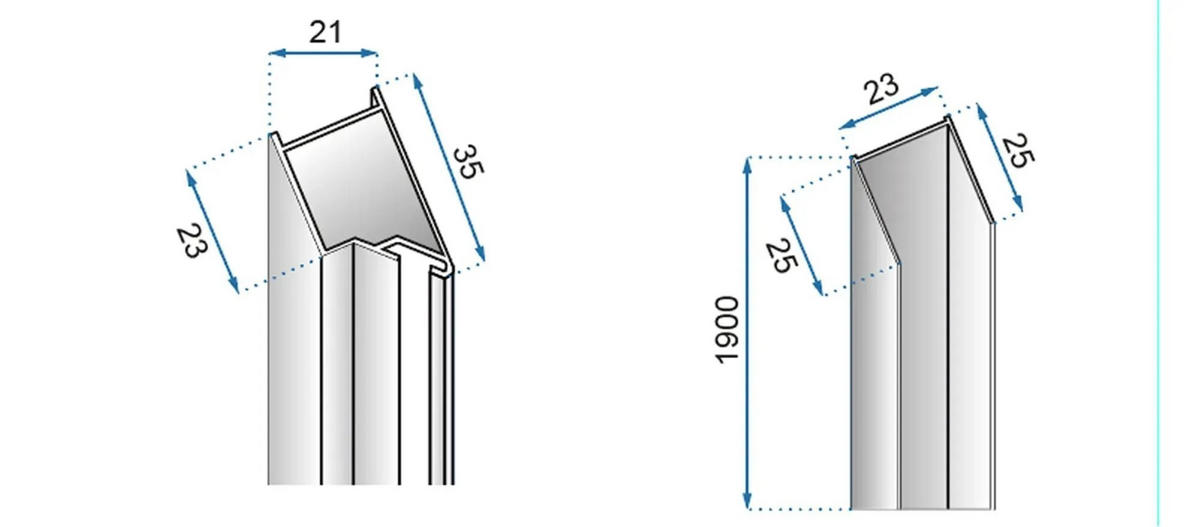 DUSCHTÜR Rea Molier Chrom+ Profil 100 - Chromfarben, Glas (100/190cm) - REA