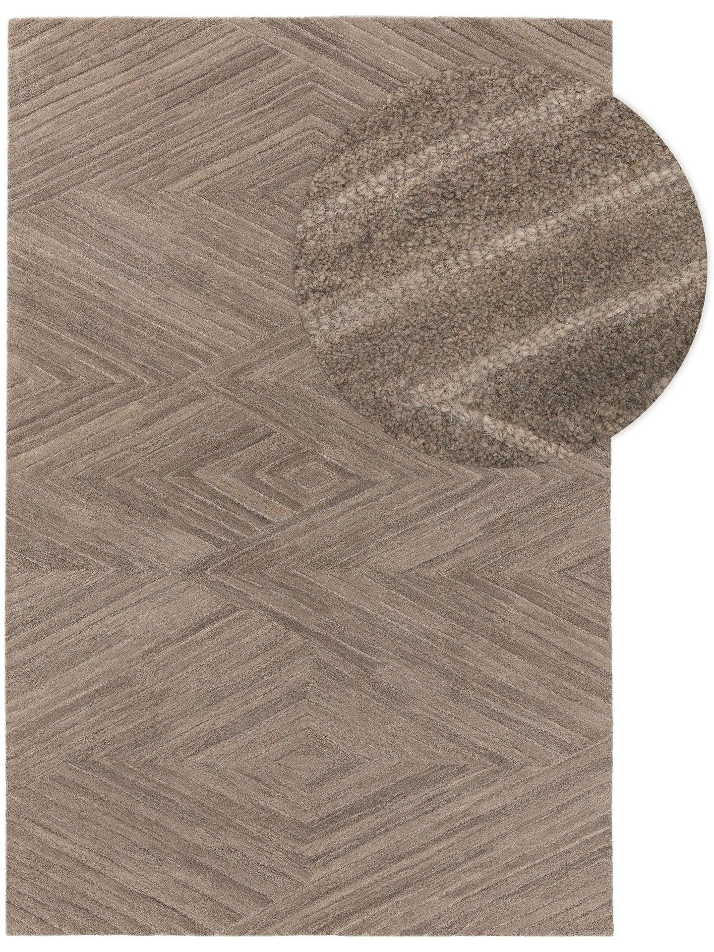 WOLLTEPPICH Yanis Beige/Hellbraun 160x230 cm - Beige, Textil (160/1cm) - KUNSTLOFT