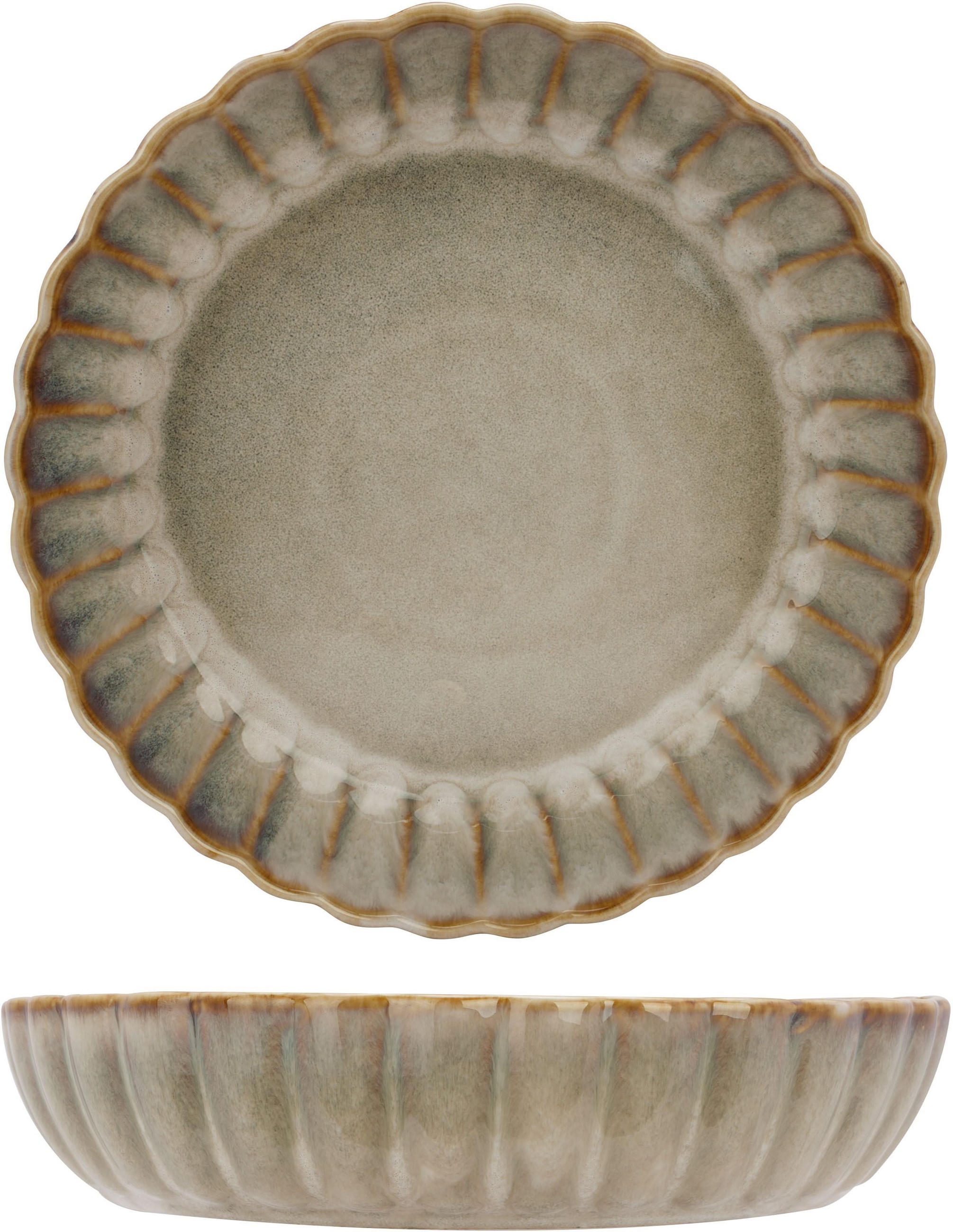 TIEFER TELLER Tiefe Teller / Pastateller - Astera Pearl Beige - ø 22 cm - 4 Stück - Beige, Keramik (22/22/5cm) - Cosy & Trendy