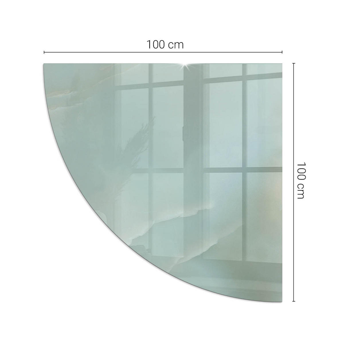 GLASPLATTE für Kamin 100x100 cm - Türkis, Glas (100/100/0.4cm) - TULUP
