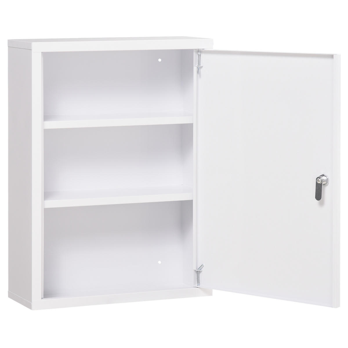 MEDIZINSCHRANK Weiß abschließbar 40/15/53,5 cm - Weiß, Metall (40/53.5/15cm) - PANGIVO