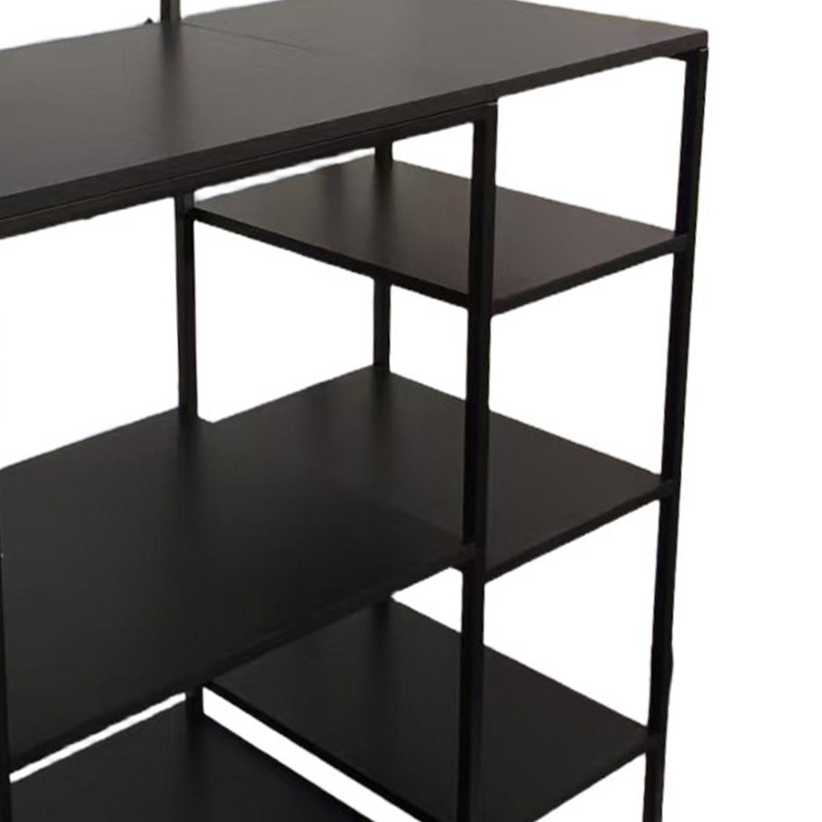 KUCHYNSKÁ pol. - čierna, kov/kompozitné drevo (40/151/82cm) - Relaxdays