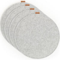 SITZKISSEN mit Antirutschnoppen 4er-Set - Hellgrau, Textil (40cm) - Miqio Design