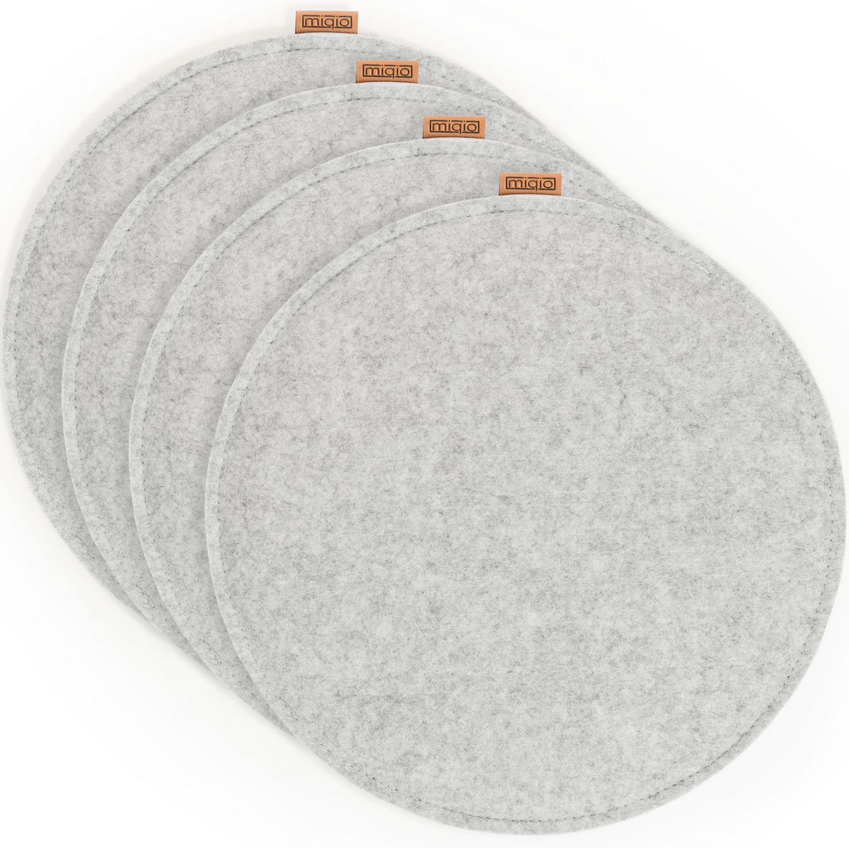 SITZKISSEN mit Antirutschnoppen 4er-Set - Hellgrau, Textil (40cm) - Miqio Design