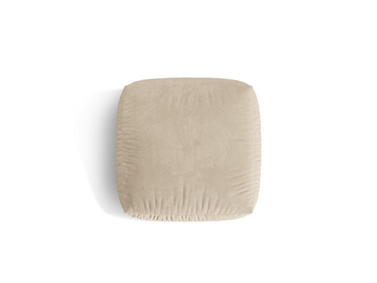POUF Martina aus Samt leichtes beige - Creme, Textil (106/44/106cm) - Micadoni