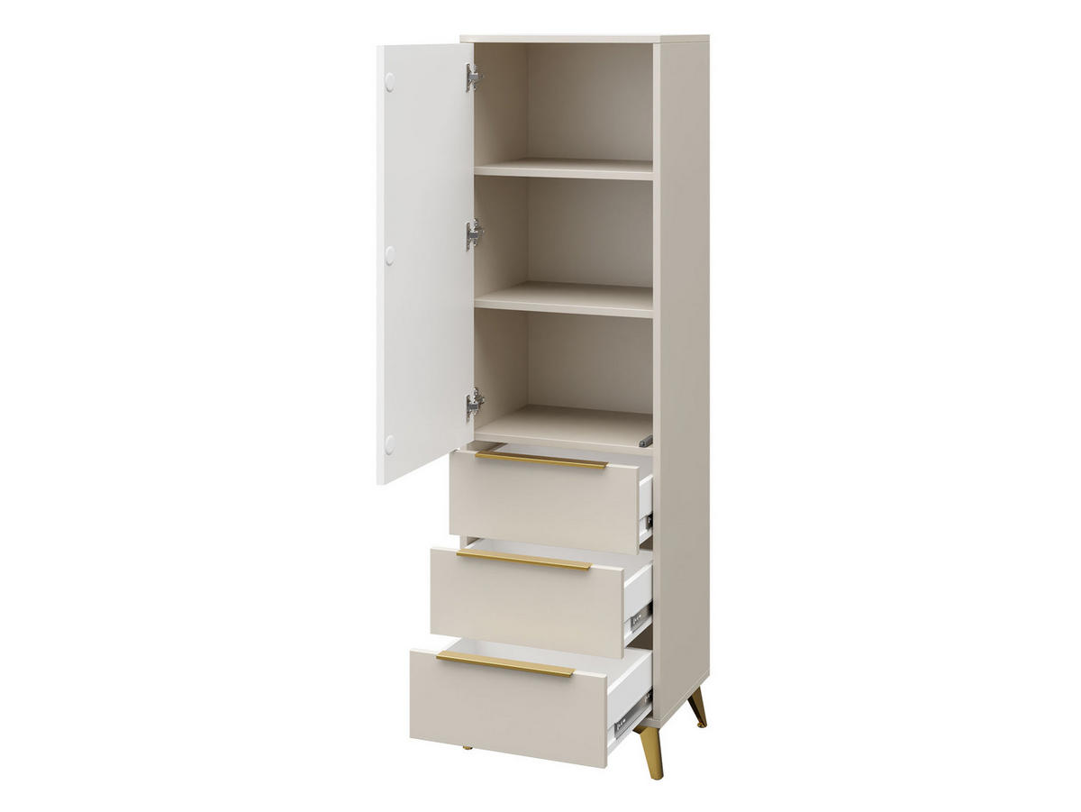 KLEIDERSCHRANK Xylix 1D3SZ - Beige/Goldfarben, Holzwerkstoff/Metall (54/180/40cm) - MIRJAN24