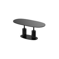COUCHTISCH Schwarz Hochglanz oval ausziehbar höhenverstellbar - Schwarz Hochglanz, Holzwerkstoff (80/130/54cm) - designimpex