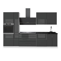 KÖK Fame-Line, Antracit högblank/Vit, 310 cm, AP Antracit - Vit/Svart högglans, Träbaserade material (310/206.8/60cm) - Vicco