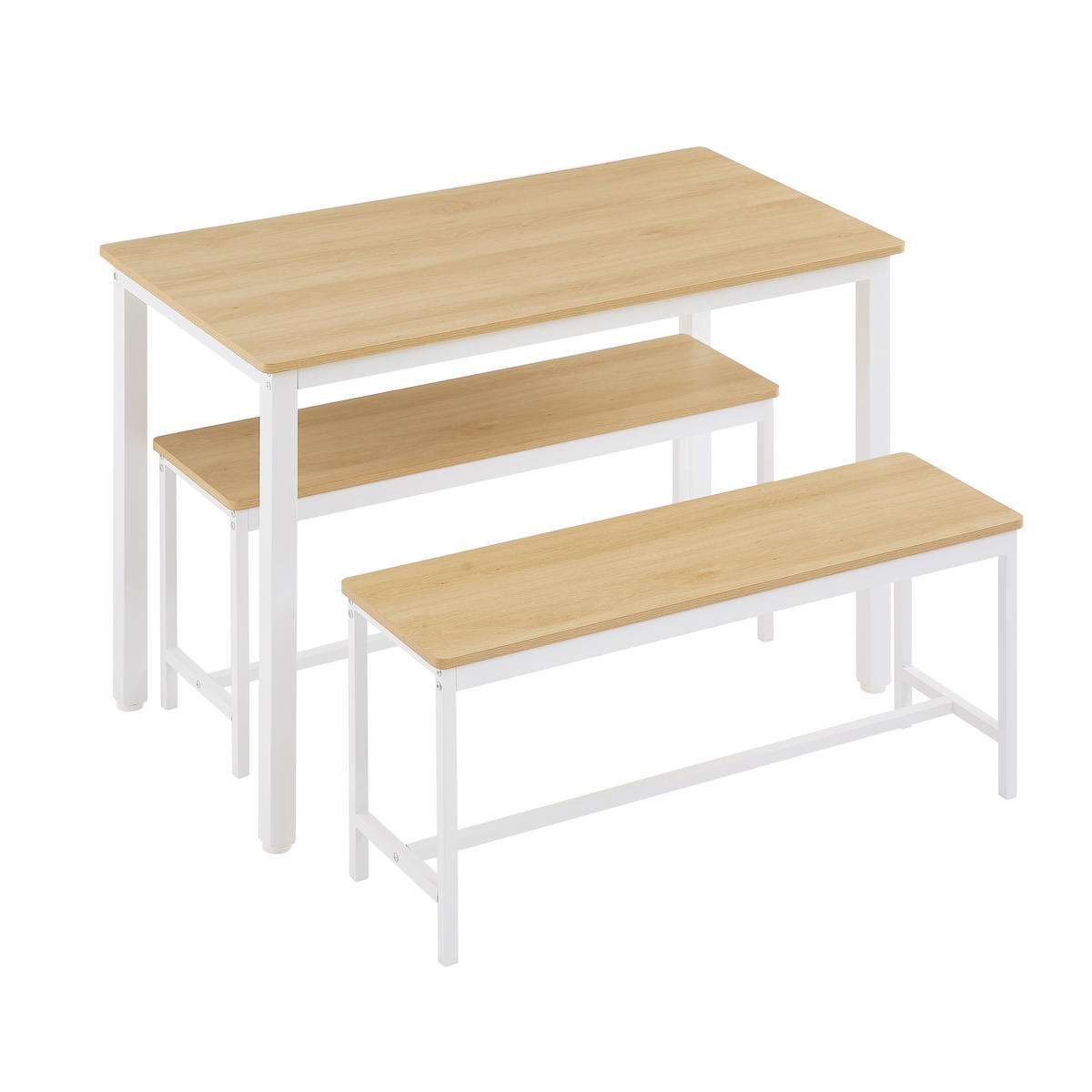 ESSGRUPPE DE-39327 4-teilig, mit 2 Bänken Natur - Naturfarben, Holzwerkstoff (110/75/60cm) - ComfortXL