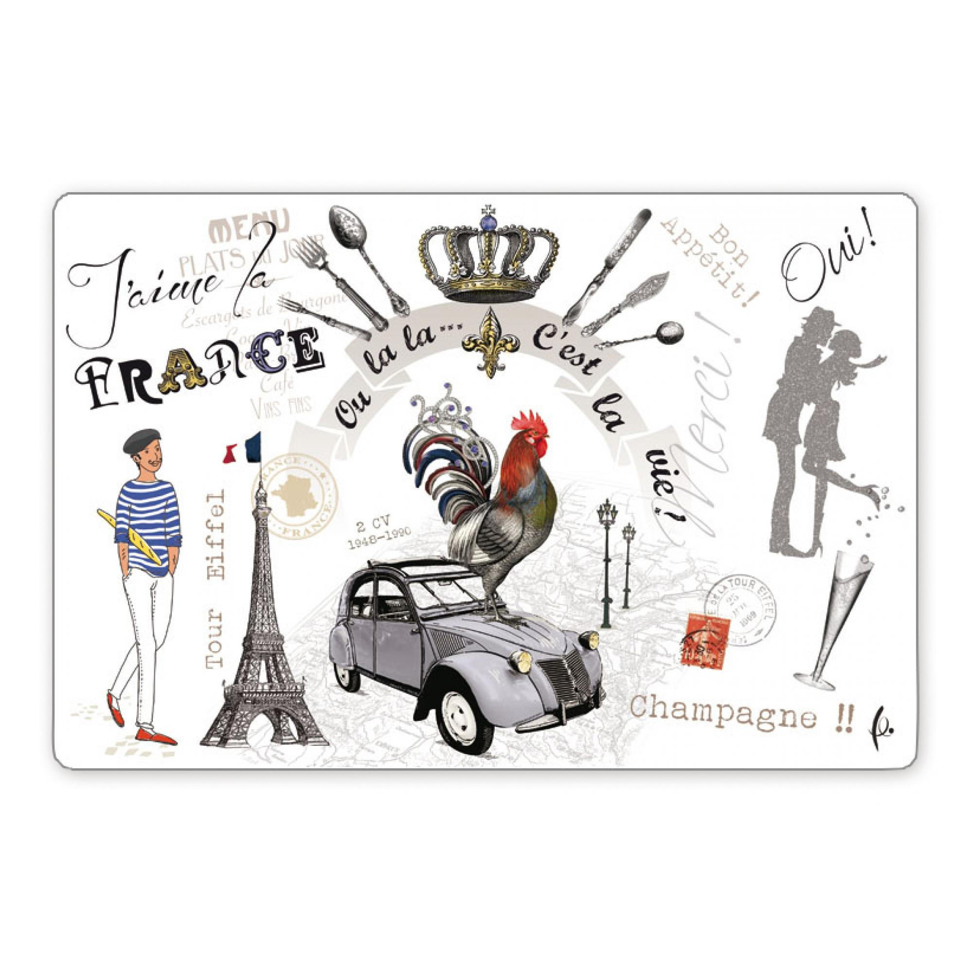 TISCHSET France Panorama passend 30 x 45 cm - Multicolor, Textil (45/30cm) - Winkler