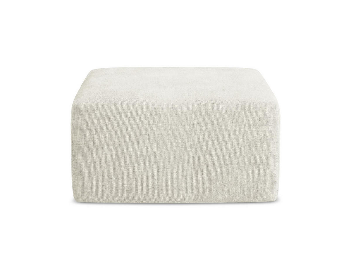 POUF Strukturstoff Beige - Beige/Schwarz, Holzwerkstoff/Kunststoff (75/37/75cm) - Makamii